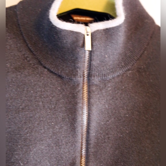 Michael Kors Extra Fine Merino Wool Quarter Zip Sweater Black XXL - Picture 5 of 14